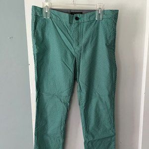 Green patterned pants. Banana Republic, size 8.